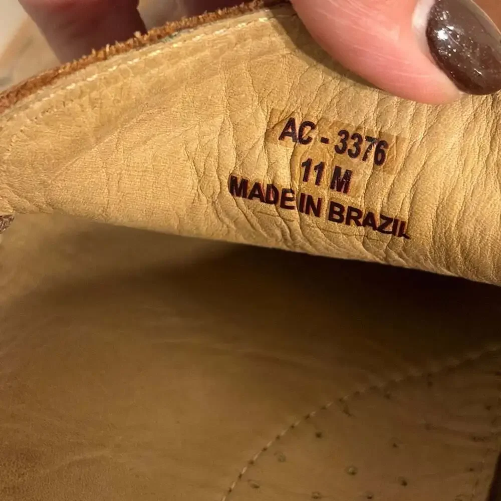 American Classic by DeLaRentis Brown Leather Penny Driver Loafers Men's Shoes